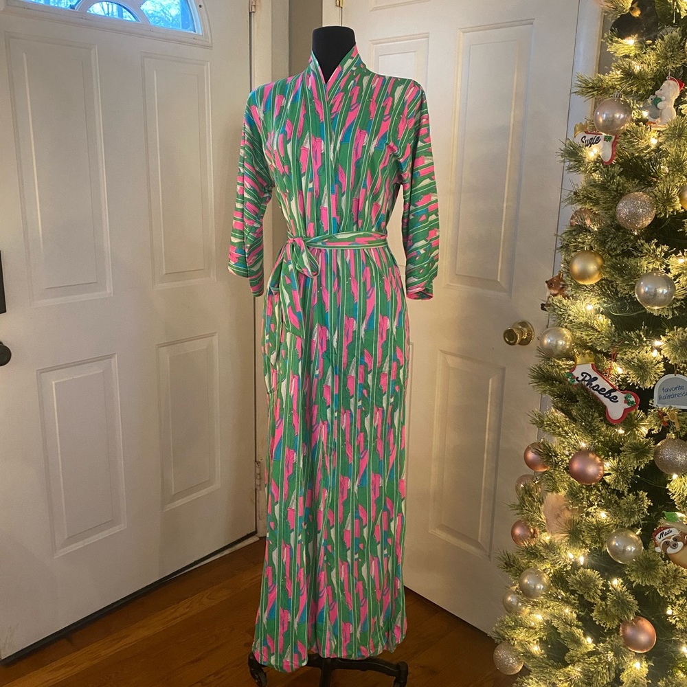 Vintage Periphery Loungewear Bamboo Pattern Robe